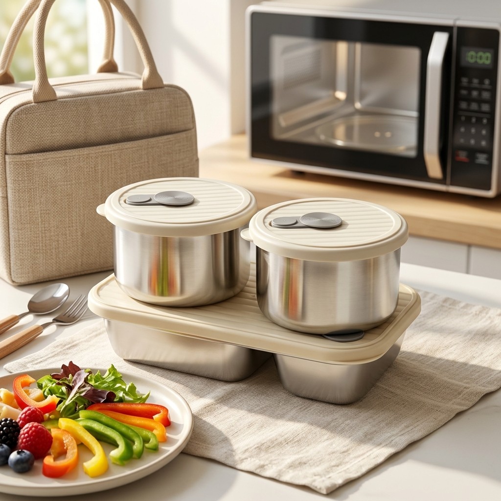 Meal Prep Plan - Microwave Safe 304 Stainless Steel Lunch