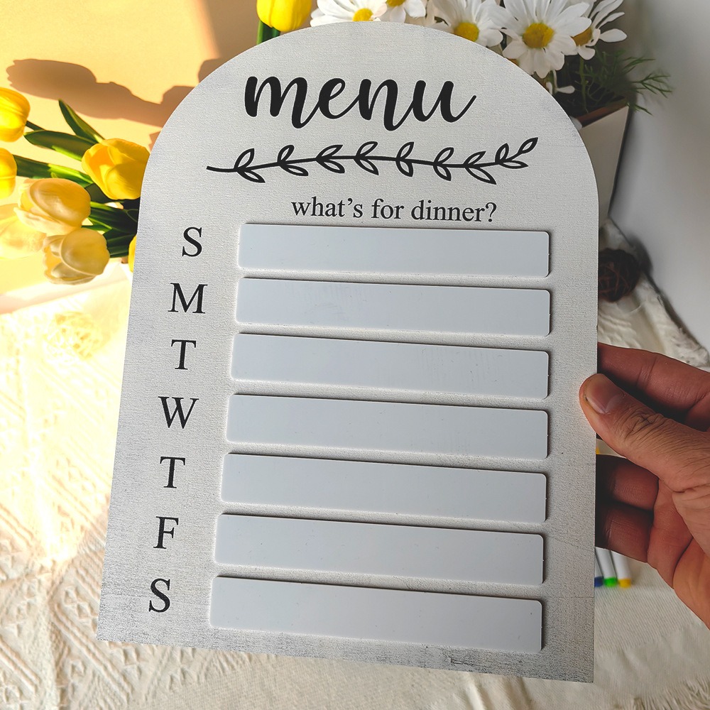 Meal Prep Weekly - Practical Magnetic Fridge Meal Planner Wood