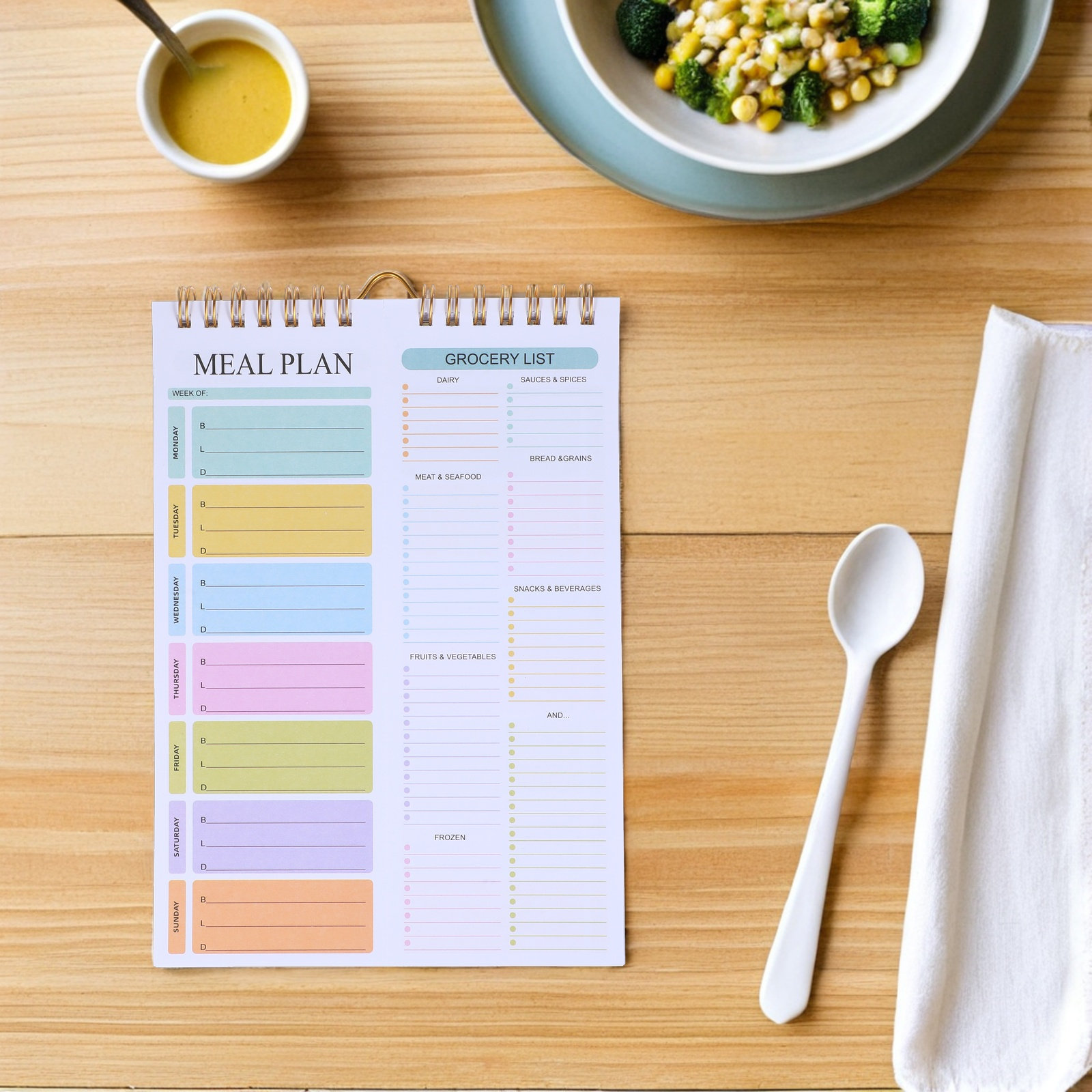 Meal Prep Weekly - Meal Planner Notebook Weekly A5 Spiral