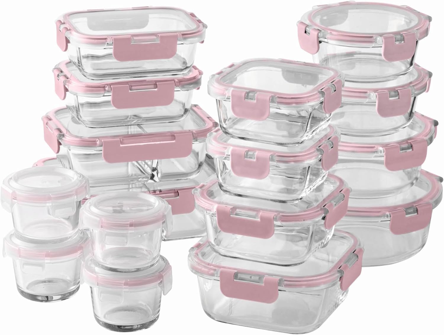 Meal Prep Glass Containers With Lids - 32-Pc Borosilicate Glass Food Container Set
