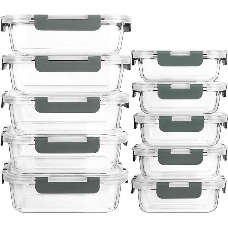 Meal Prep Glass Containers With Lids - Glass Food Storage Container With Lid