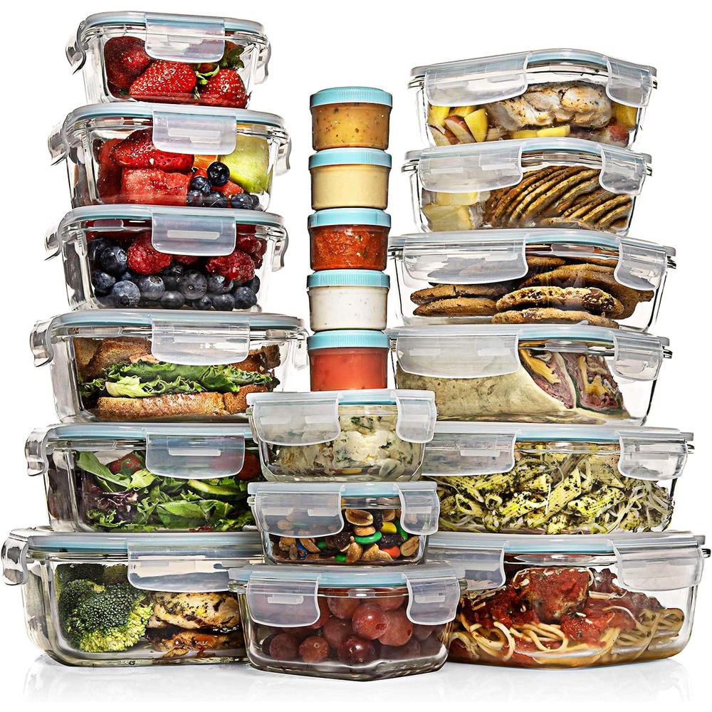 Meal Prep Glass Containers With Lids - Pc Set Glass Food Storage Containers