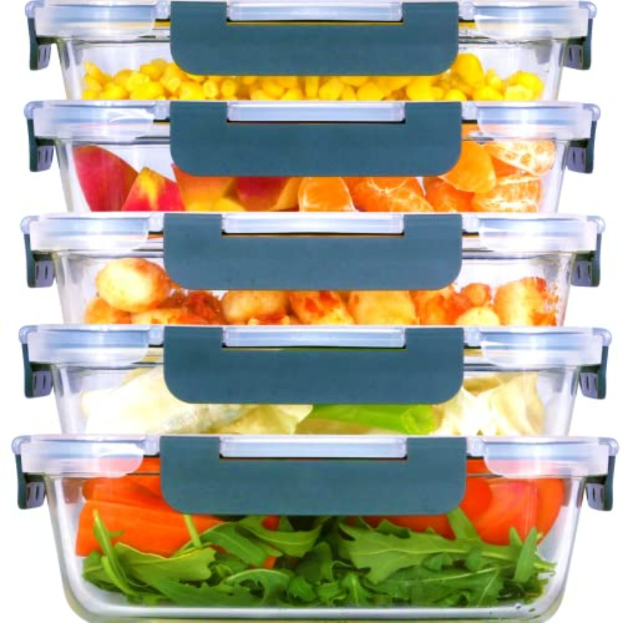 Glass Meal Prep Containers: 5  - Meal Prep Glass Containers With Lids reseña y precio
