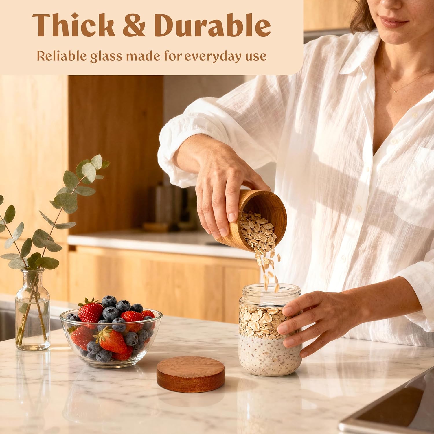 Overnight Oats Containers with - Meal Prep Glass Containers With Lids reseña y precio