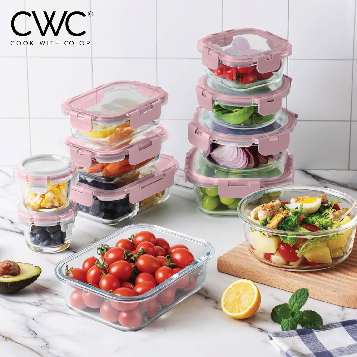 32-Pc Borosilicate Glass Food  - Meal Prep Glass Containers With Lids reseña y precio