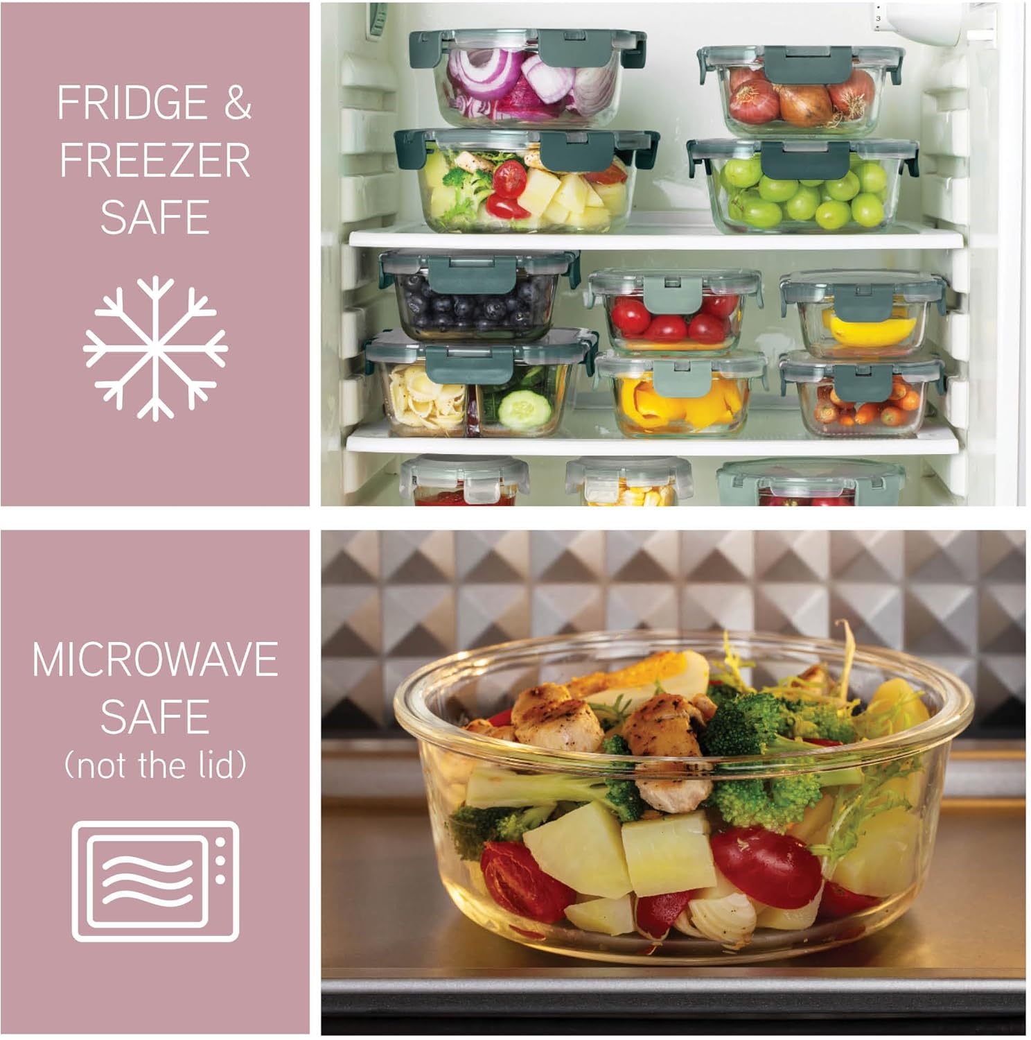 32-Pc Borosilicate Glass Food  - Meal Prep Glass Containers With Lids reseña y precio