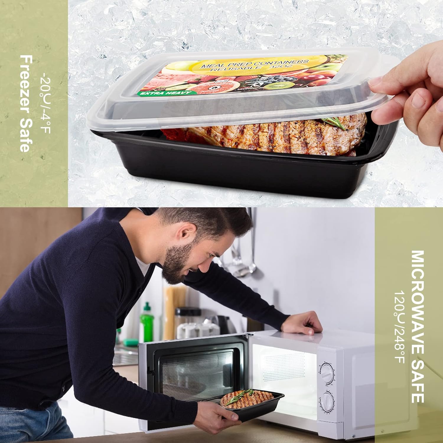 50 Pack Meal Prep Containers 3 - Meal Prep Weekly reseña y precio