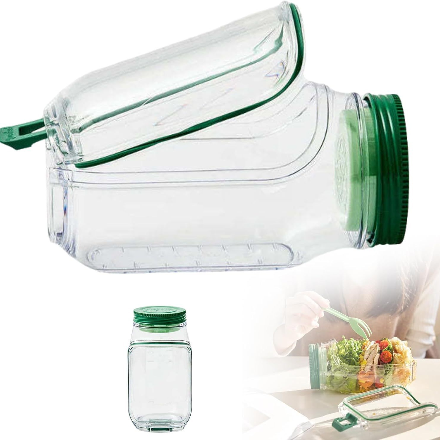 Salad Pod Salad Jars with Lids - Meal Prep Glass Containers With Lids reseña y precio