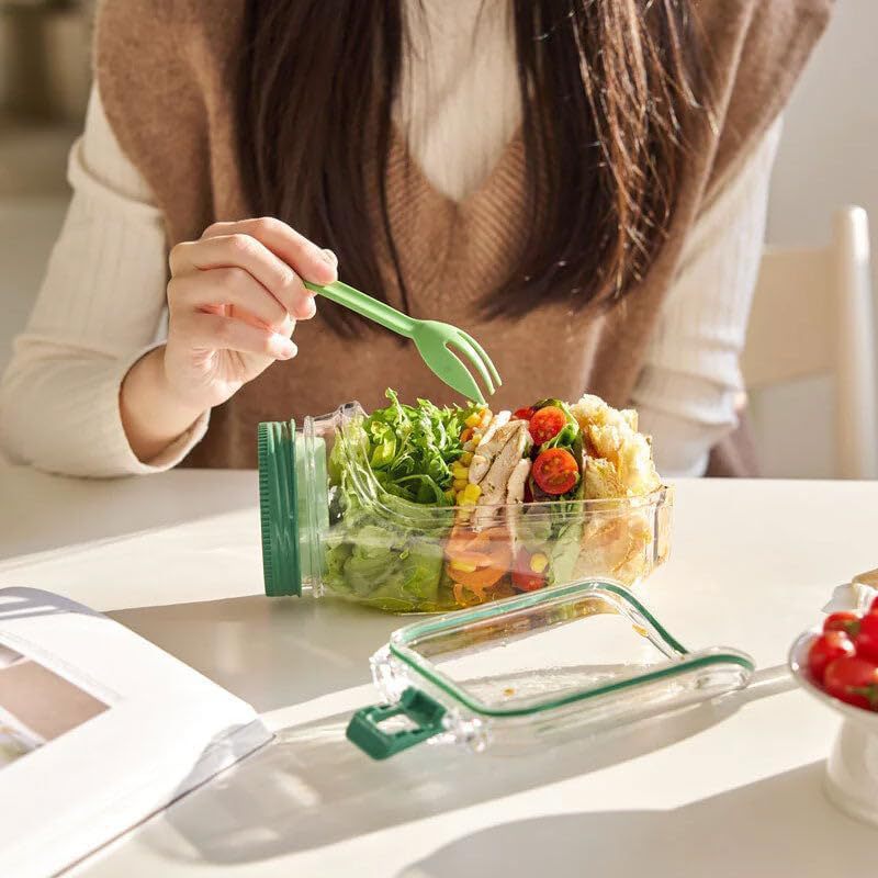 Salad Pod Salad Jars with Lids - Meal Prep Glass Containers With Lids reseña y precio