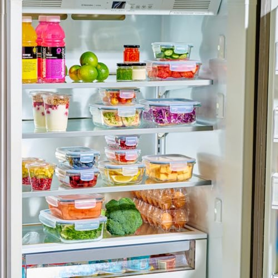 40pc Set Glass Food Storage Co - Meal Prep Glass Containers With Lids reseña y precio