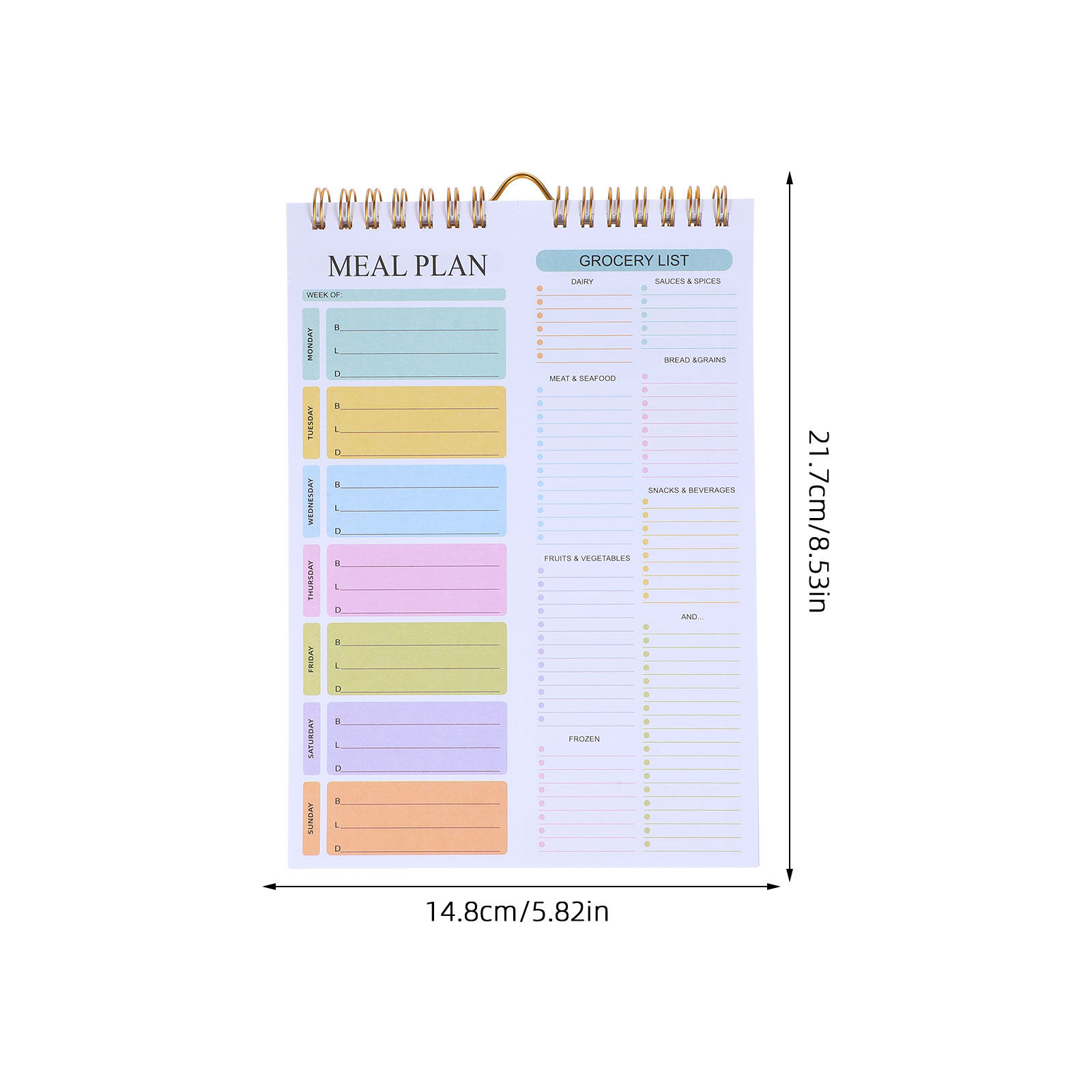 A5 Spiral Weekly Meal Planner  - Meal Prep Weekly reseña y precio