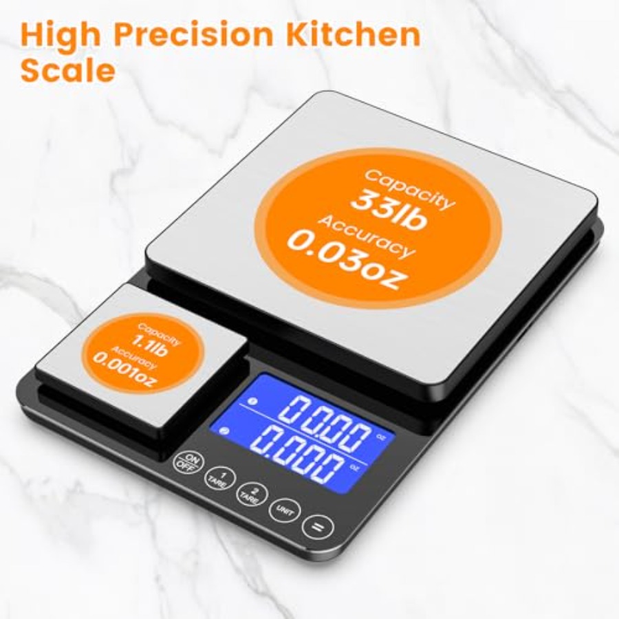 0.001oz/33lb Kitchen Scale, Du - Meal Prep For Weight Loss reseña y precio