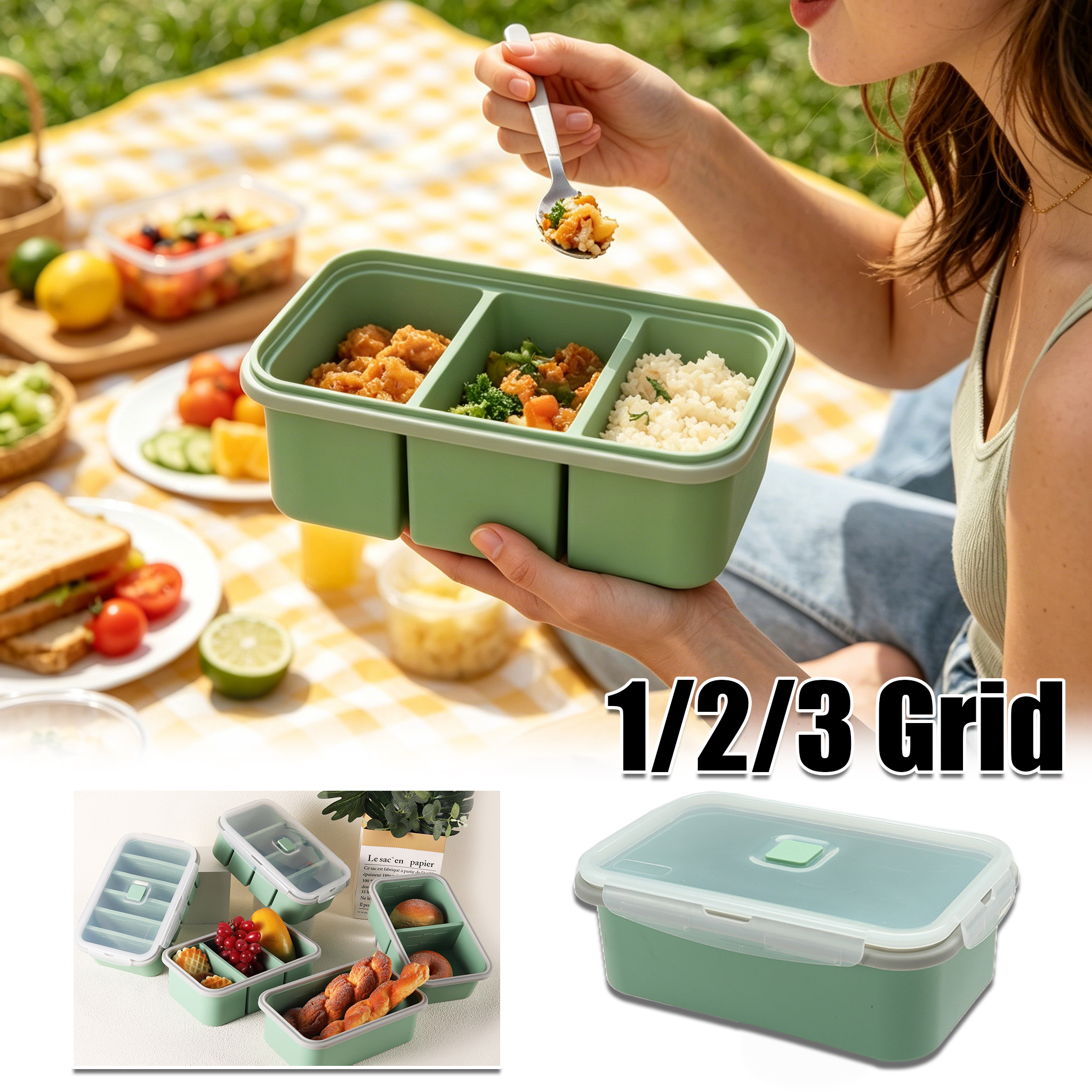 Microwave Safe Silicone Bento  - Meal Prep Plan reseña y precio