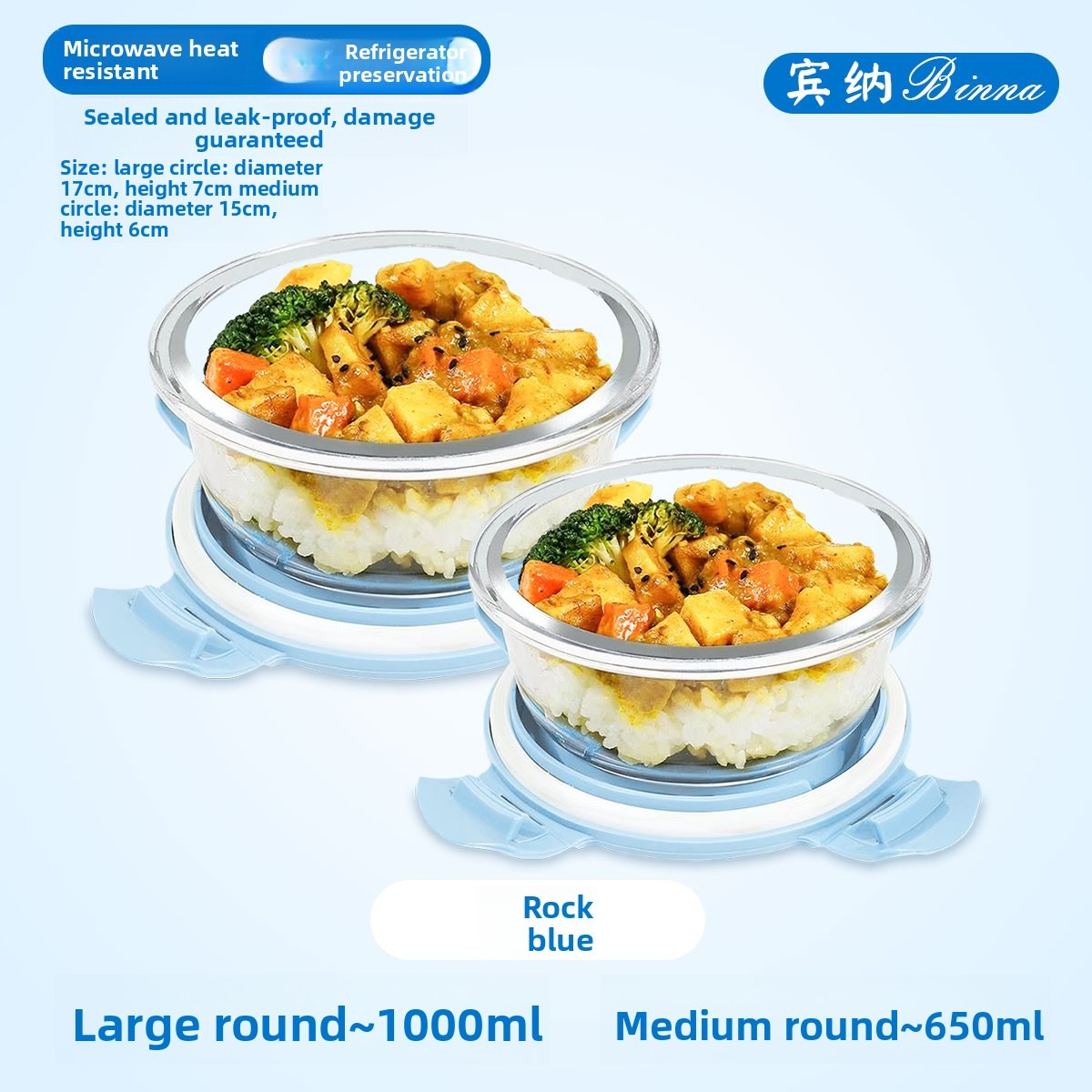 Round Glass Food Containers wi - Meal Prep Plan reseña y precio