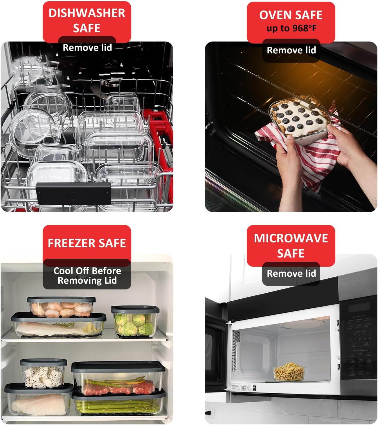 7 Pack Glass Meal Prep Contain - Meal Prep Glass Containers With Lids reseña y precio