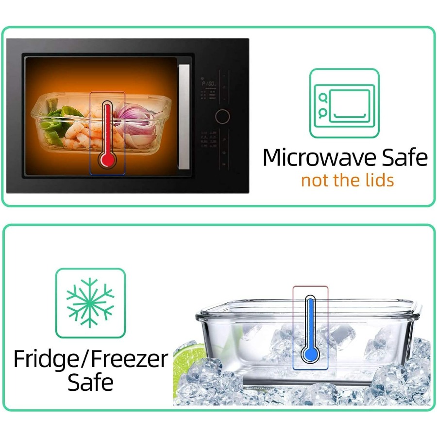 Glass Containers BPA-Free Lock - Meal Prep Glass Containers With Lids reseña y precio