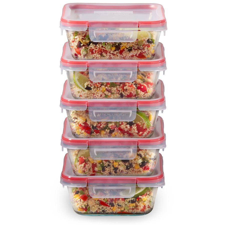 Freshlock 5Pack, 4 Cup Glass F - Meal Prep Glass Containers With Lids reseña y precio
