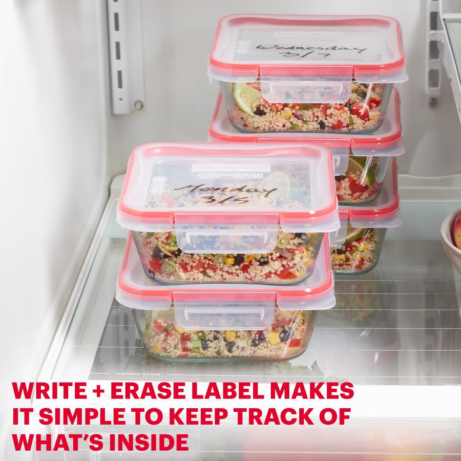 Freshlock 5Pack, 4 Cup Glass F - Meal Prep Glass Containers With Lids reseña y precio