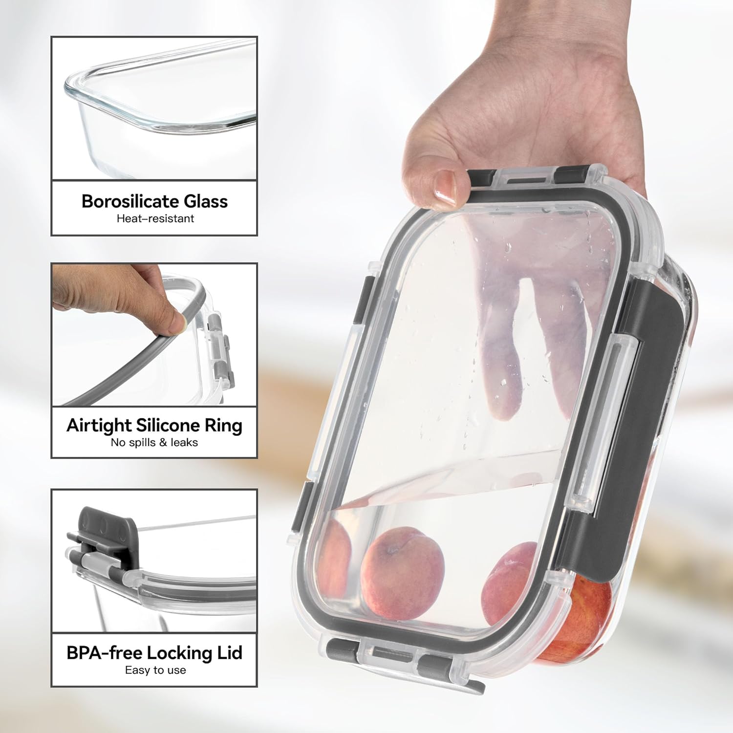 Glass Food Storage Containers, - Meal Prep Glass Containers With Lids reseña y precio